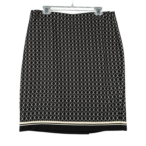 The Limited Black & White Geometric Pattern Knee Length Pencil Skirt Size‎ 12 - Picture 1 of 7